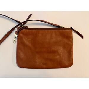 Fossil Brown Leather Crossbody Bag